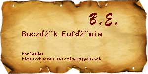 Buczák Eufémia névjegykártya